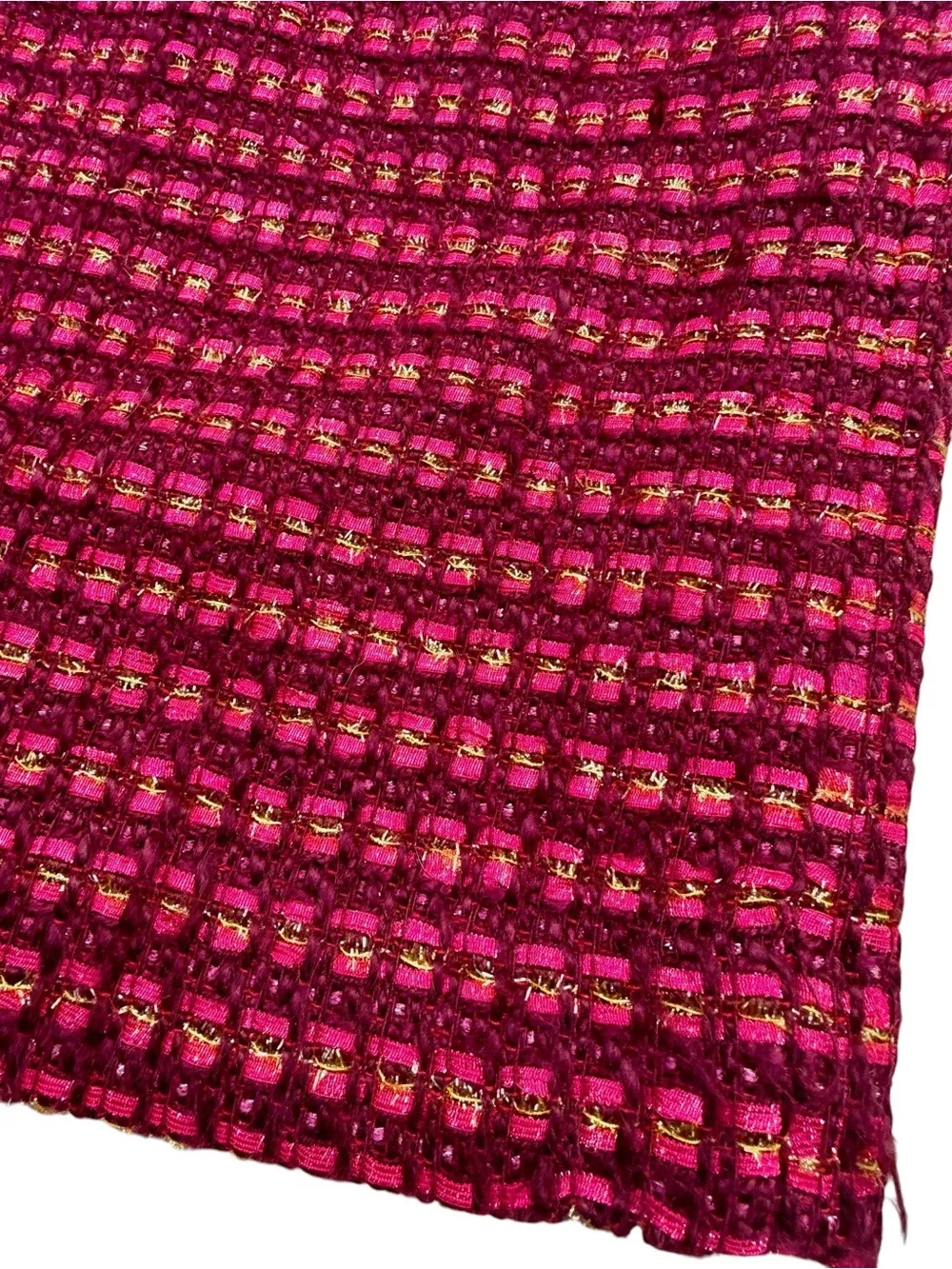 Tory Burch Tweed Pencil Skirt Burgundy Pink - 6